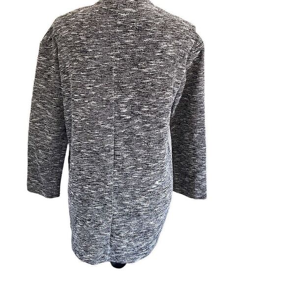 MANGO Basics Black and White Long Open Cardigan with Side Pockets Size Small-Med - Picture 5 of 8